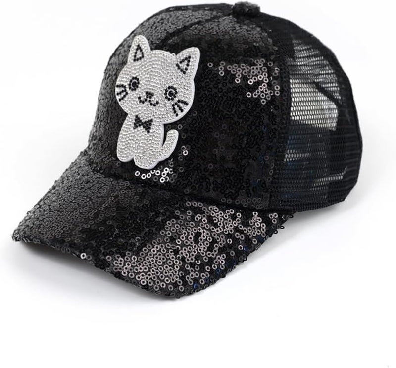 Dot Kids Cat Ear Baseball Cap Girls Cute Kitty Adjustable Snapback Trucker Hat for Summer Sport Travel Hiking 2-15Y - Image 1
